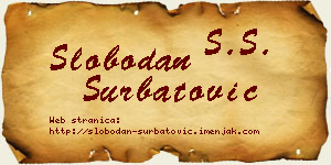Slobodan Šurbatović vizit kartica